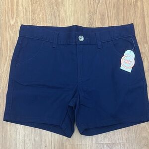 Wonder Nation Dark Blue Adjustable waist  Chino Shorts Girls uniform Size 14